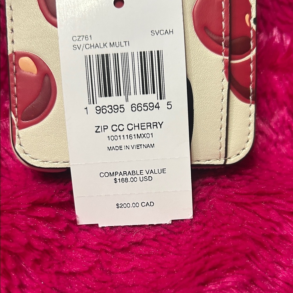 Coach Cherry Print Chalk Women's Wallet - Picture 5 of 7